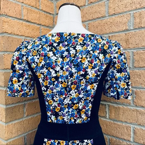 ✨Host Pick✨ REVIEW Floral Panel Pencil Dress Size 6 Capped Sleeves Smart Casual - Picture 5 of 7